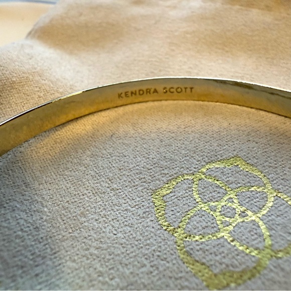 KENDRA SCOTT Elton Cuff Bracelet in Gold Platinum Drusy w/ Jewelry Pouch - Picture 9 of 9